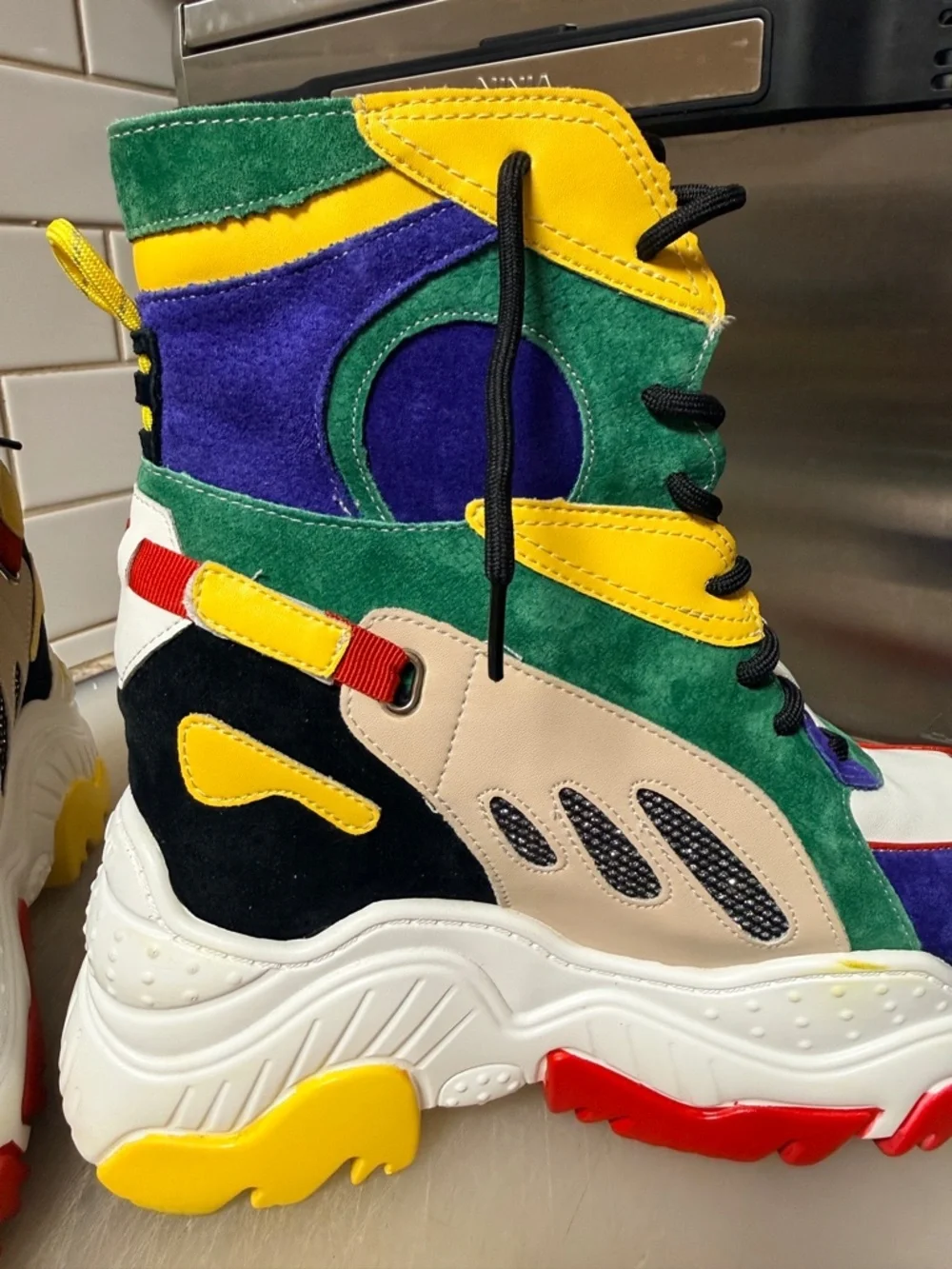 Platform rave sneaker boots